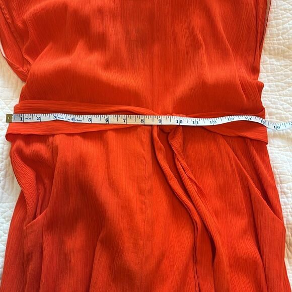 Anthropologie Abbey Belted Crop Wide Leg Jumpsuit Sunset Red Sz 6 Boho Summer - Picture 10 of 14